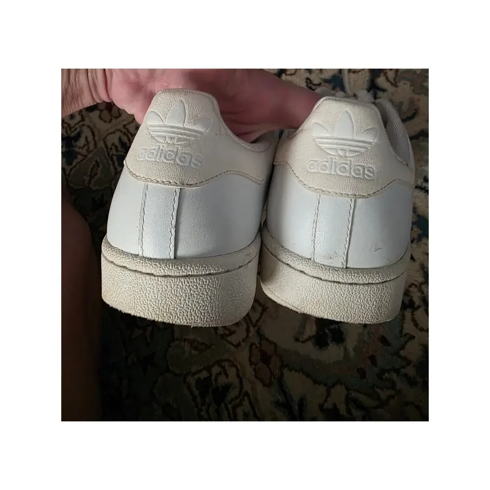 Original Adidas,‎ white on white superstar trainers sz 6